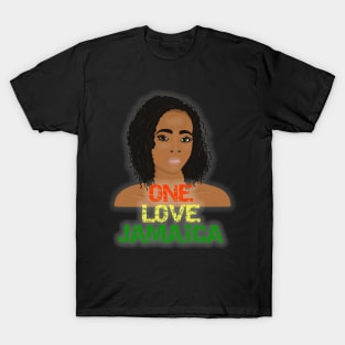 One Love Jamaica Black Woman Sisterlocks T-Shirt